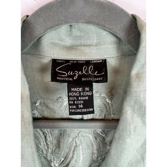 SUZELLE vintage beaded embroidered unlined elegant jacket cardigan size 14 - Picture 4 of 8